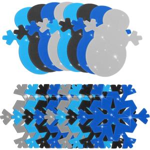 Marspark 48 Pcs Snowman Snowflake Crafts Winter Foam Cutouts Winter Craft Bulletin Board Decorations Snowflake Snowman Foam Decor for Christmas Home Office Classroom Decorations