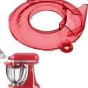 Pouring Shield for KitchenAid Tilt Head 4.5-5QT Stainless Steel (Only),Safety Pouring Shield,Splatter Guard for kitchenaid mixer bowl,Kitchen Aid Stand Mixers (Transparent Red, for 4.5-5 QT)