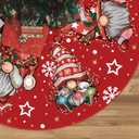 Christmas Tree Skirt Red Tree Skirt Glitter Gnomes Snowflake Xmas Winter Tree Skirt 48 Inch for Red Christmas Indoor Outdoor Decorations
