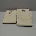 70 Blackout Curtains for Bedroom, Polyester Solid Color Beige Pinch Pleat Window Curtains 2 Panel Set for Living Room 40 x 70 Inches