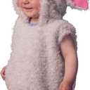 Kids Sheep Costume Boys Girls Furry Hooded Vest Cute Animal Costume Little Lamb Christmas Outfits (4-5 Years, White)