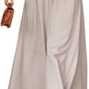 YOCUR Summer Beach Pants High Waisted Wide Leg Pants for Women Vacation Printed Loose Flowy Palazzo Lounge Trousers Beige XL