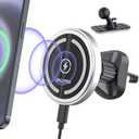 Magnetic Wireless Car Charger Compatible with MagSafe Car Charger Mount, 360 Adjustable Auto Alignment Air Vent Mount for iPhone 13/13 Pro/13 Pro Max/13 Mini/iPhone 12/12 Pro/12 Pro Max,(Silver)