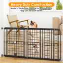 Fldofaves Adjustable Dog Gate - 13-22 Inch Height, 18-43 Inch Width Extension - No Drill Pet Gate for Doorways, Stairs, Puppies - Heavy Duty Metal Safety Gate