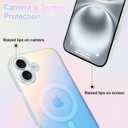 ZIYE Iridescent Case Compatible with iPhone 16 Magnetic Cute Fluorescent Laser Design Compatible with Magsafe Scratch-Resistant Shockproof Protective Phone Cover for Women Girls Men
