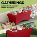 Pureegg Spandex Tablecloth 6ft - 2 Pack, Fitted and Tight Cloth for Rectangle Table, Wrinkle-Free and Stretch Table Cover for Party, Wedding, Banquet and Birthday, Red
