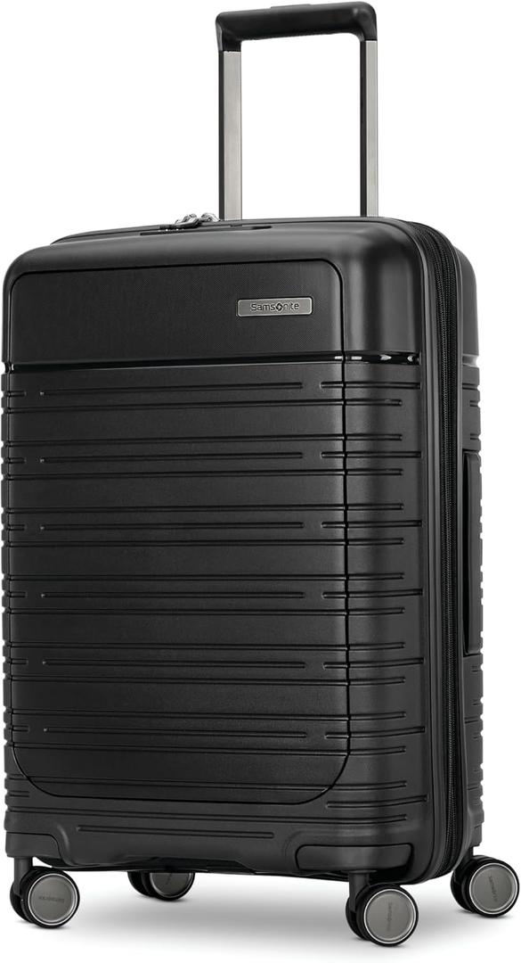 Samsonite Elevation Plus - Carry-On Hardside Luggage with QuickEntry™ Front Compartment - Scratch Resistant Polypropylene Shell, AirTag Holder, TSA Lock, Airline Approved - Triple Black