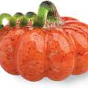 Boston International Gallery Glass Pumpkin Collectible Figurine, 5", Orange