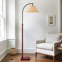 63" Floor Lamp for Living Room with Foot Switch Wood Standing Lamp Tall Lamp Mid Century Modern Arc Floor Lamps for Bedroom Office Industrial Reading