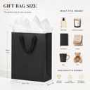 SHIPKEY 10 Pack Luxury Black Gift Bags with Gold Frame, 8.7'' Includes Tissue Paper&Handle, Perfect Thank You Favor Bags for Wedding, Groomsmen, Bridesmaid, Christmas Party, 5 Senses Gifts (8.7x3.9x7.1in/22x10x18cm)