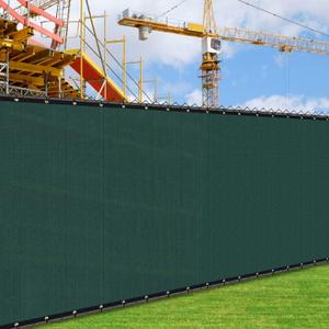 iCover 5x12ft Fence Privacy Screen, Heavy Duty Fencing Panels Screens, Outdoor Shade Cloth Mesh Barrier, Reinforced Bindings and Brass Grommets, Cable Zip Ties Included, Green