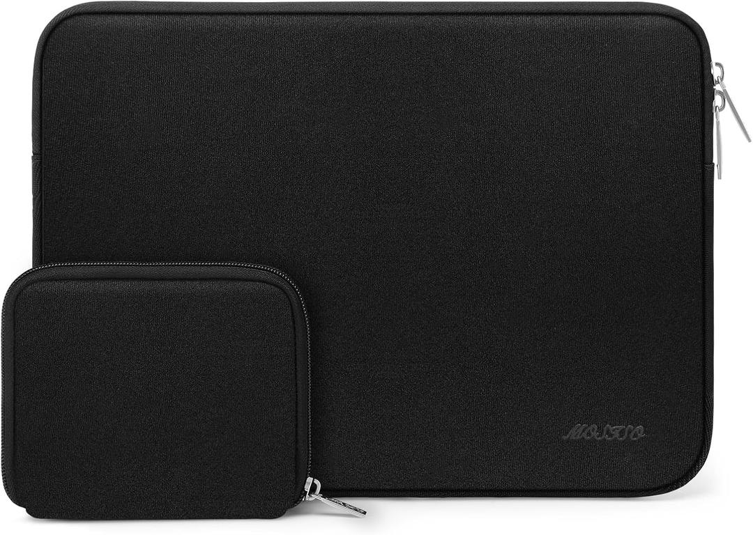 MOSISO Laptop Case 13.3 inch, 13-13.3 inch Laptop Sleeve Bag Compatible with MacBook Air/Pro 13/Pro 14 M5 M4 M3 M2 M1, HP Dell ASUS Lenovo, Neoprene Computer Sleeve Bag with Small Case, Black