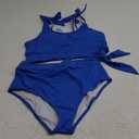 Two Piece High Waisted Swimsuits - Women Tummy Control Bikini Modest Bathing Suit 2PC 2025 (Large, Royal Blue)