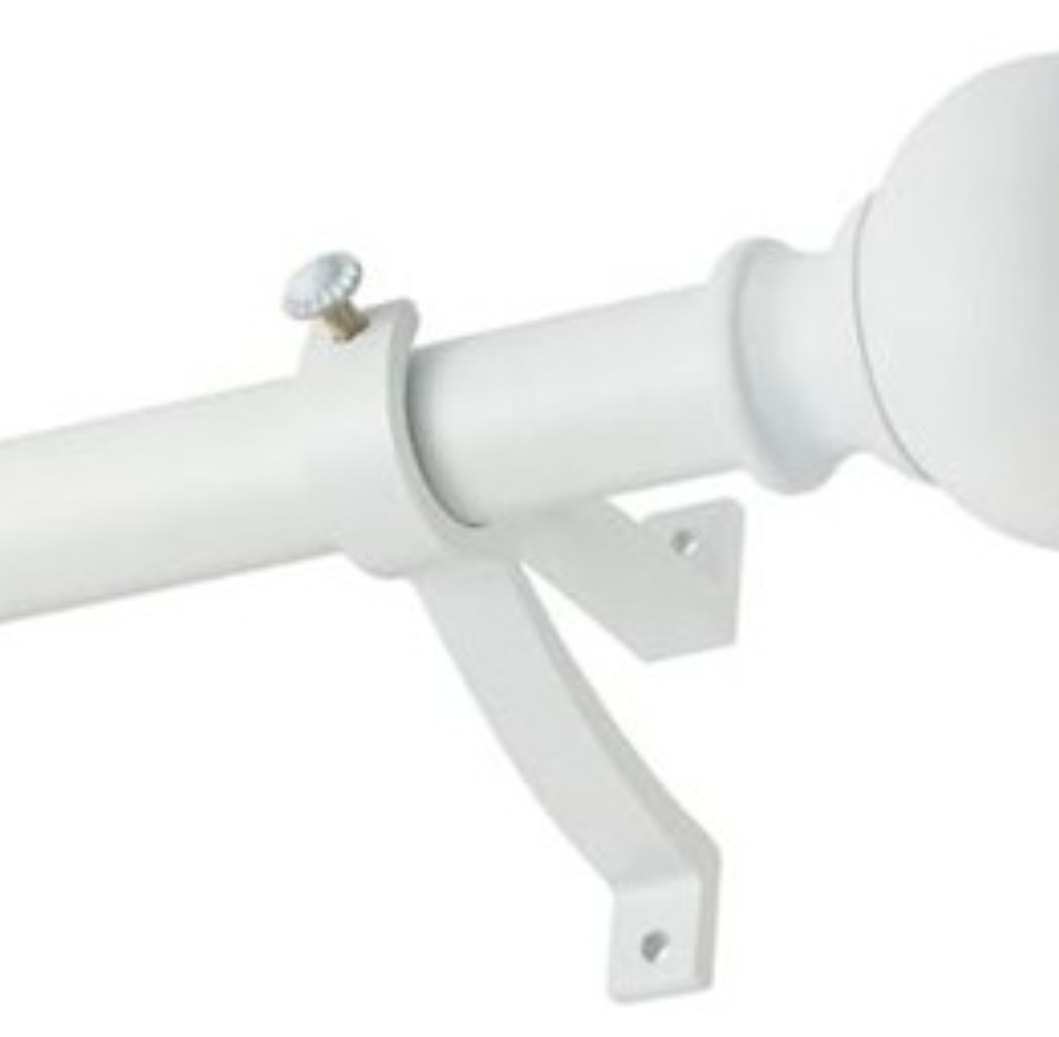 Matte White Window Curtain Rods 72 to 144 Inch, Adjustable Curtain Rod,Heavy Duty Window Rods,Thicken Sturdy Drapery Rods,Single Telescoping Decorative Curtain Rod for Window