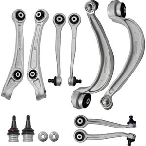 Front Lower Upper Control Arm Suspension Kit Compatible with Audi A4 A5 S5 A6 A7 Q5 RS5 RS7 S4 S6 SQ5 2008-2018, For Porsche Macan 2015-2023 Replace 8K0407505A 8K0407506A 8K0407509A