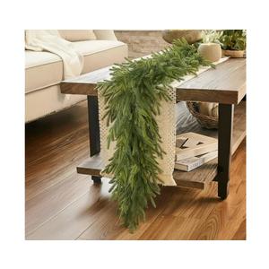 6FT Christmas Garland Norfolk Pine Garland Real Touch Faux Greenery Cedar Garlands for Mantle,Table,Wall,Christmas Decorations Indoor Outdoor