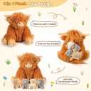 SuzziPals 5-in-1 Highland Cow Stuffed Animals with Babies Inside, 5PC Set Highland Cow Plush Mommy & 4 Babies, Soft Plushies Decor, Cute 3 to 8 Year Old Girl Gifts, Imaginative Play Toy (Cows), 7 inches x 7 inches x 17 inches
