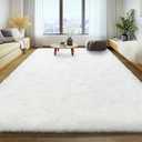 Soft Fluffy Rug for Living Room, 4x6 Cream White Shag Area Rug for Bedroom Living Room, Non-Slip Fuzzy Carpet for Girls Boys Kids, Throw Rugs for Dorm, Modern Home Decor Aesthetic