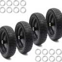 AR-PRO (4-Pack) 13" Flat Free Tire and Wheel - with 5/8" Axle Bore Hole, 2.17" Offset Hub - 13 lnch Solid Wheels Compatible with Garden wagon Cart,Hand Trucks,Utility Cart and Lawnmower Yard Trailers