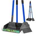 Larger Pooper Scooper Dog Pooper Scooper for Large Medium Small Dogs Heavy Duty Stainless Steel No Bending with Rake & Shovel & Extra Large Tray for Yard