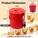 4Gal Insulated Beverage Dispenser Heavy Duty Stainless Steel Coffee Carrier with Spigot and Handle, Commercial Thermal Container for Hot & Cold Drinks, Juice, Iced Tea, Milk,Catering Party Camping