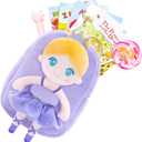 Gloveleya Toddler Backpack with Plush Ballerina Doll  Soft Kids Backpack for Girls, Purple Preschool Bag, Birthday & Holiday Gift, Ballet Party, Dance Class & Back-to-School Companion
