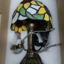 Tiffany Style Table Lamp,Sunflower Stained Glass Lamp,6 Inch Small Antique Bedside Lamp, for Bedroom Living Room Home,Included Dimmable LED Bulb 8W