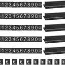 PATIKIL Price Cube Display Price Blocks Adjustable Removable Number Price Stand Black Counter Price Display for Retail White on Black, Ten Thousand Digit, 10 Set
