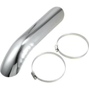 Motoforti Universal Motorcycle Exhaust Pipe Heat Shield Curved Motorbike Heat Insulation Cover, 265x55mm, Durable, Stainless Steel, Silver Tone, 1 Set