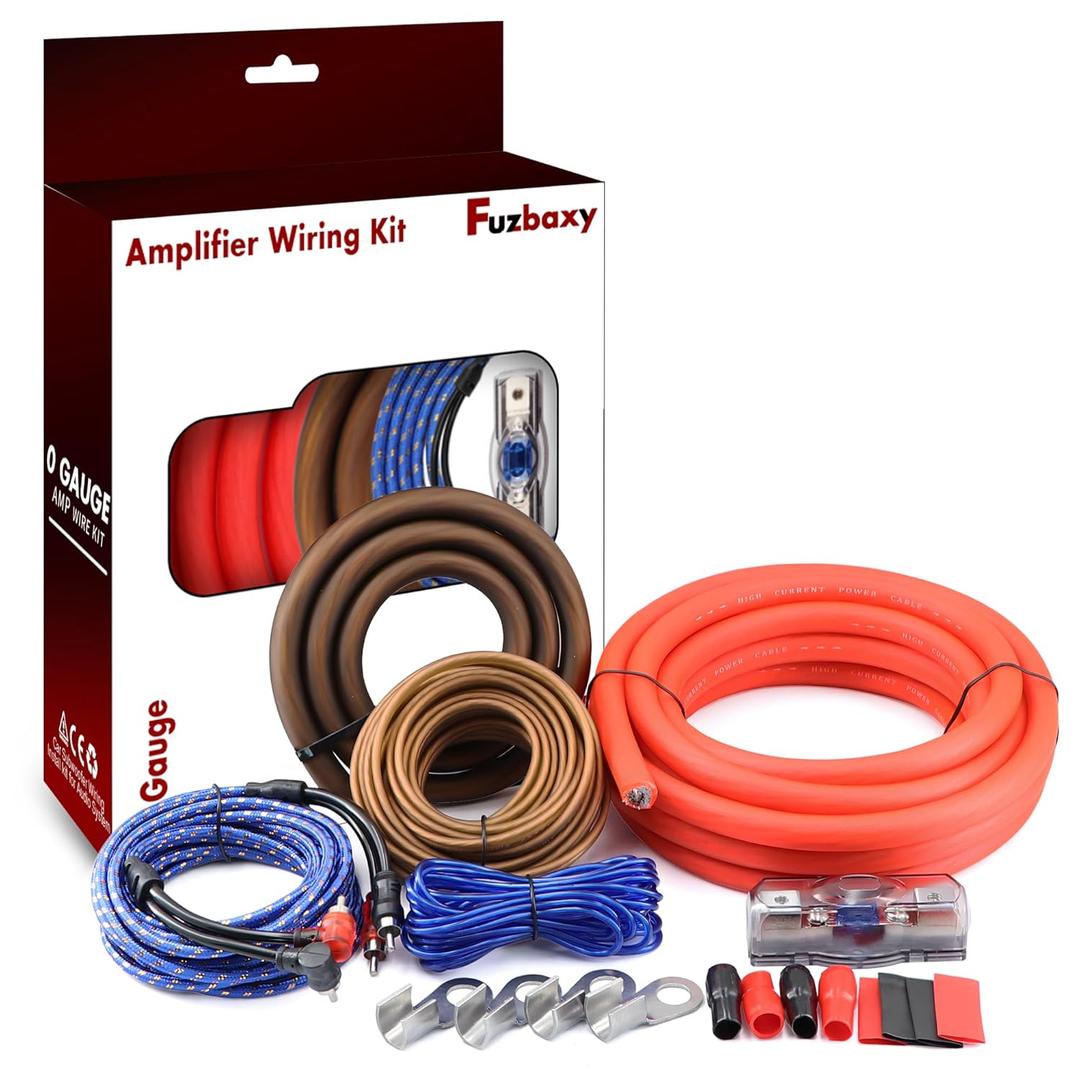 0 Gauge Complete Car Audio Amplifier Wiring Kit,3000W Power Cable with Fuse & RCA for Subwoofer, Speaker Installation (17ft Cables,CCA Ground Wire)