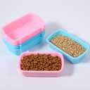 10 Pack Rabbit Feeders for Cages, Cage Cups Chicken Feeder Waterer Rabbit Food Water Bowl Hanging Feeder Guinea Pig Food Dispenser for Pet Birds Kitty Puppy (Blue, Pink, White)