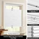 Lazblinds Upgraded Top Down Bottom Up (TDBU) Honeycomb Blinds, No Drill No Tools Easy Install Cordless Cellular Shades for Windows 23" W x 64" H, White - Blackout