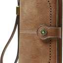 TFKGS Wallet for Women RFID Blocking Leather Large Capacity Card Holder Ladies Phone Clutch Travel Long Purse Wristlet | RFID Blocking, Leather, Large Capacity, Ladies, Travel (1-Brown)