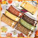 12 Pcs Fall Christian Gifts for Women Religious Pencil Pouch Bible Verse Pencil Case Religious Canvas Cosmetic Bags Scripture Makeup Bags for Thanksgiving Office Supplies