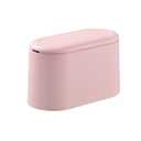 SUBEKYU 0.4 Gal Mini Countertop Trash Can with Lid for Desktop, Small Garbage Can for Office, Tiny Wastebasket,Pink