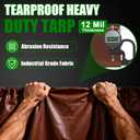 Sunvigor Tarp Waterproof 18x24Ft, Extra Thick 12 Mil Heavy Duty Tarp Cover, Tear & Fade Resistant, Outdoor Tarps with Brass Grommets and Reinforced Edges for Roof, Camping, Patio, Boat (Brown)