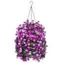 Ammyoo Artificial Flowers in Hanging Basket Uv Resistant for Outdoor Decor