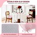 BETU Pink Chair Cushions for Dining Chairs Set of 4,3.5" Thick Kitchen Table Chair Pads with Ties,Non Slip Backing and Covers, Seat Cushion for Dining Room,Bar,Patio Chairs,15.5"X15.5"X3.5",Pink