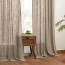 MIULEE Taupe Linen Curtains 96 Inch Length 2 Panels for Bedroom Living Room, Back Tab & Hook Belt Pleated Soft Thick Linen Textured Window Drapes Semi Sheer Light Filtering Farmhouse Burlap Look Decor