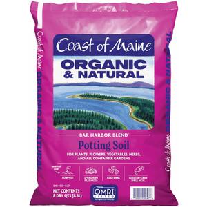 Coast of Maine Organic & Natural Bar Harbor Blend Potting Soil - Organic Soil w/Perlite for Enhanced Drainage & Aeration - for Flowers, Herbs & Veggies, Floral Baskets & Container Gardening (1 cu ft)