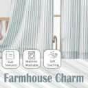 Chyhomenyc Stripe Curtains 30 Inch Length - Light Filtering Faux Linen Small Half Window Curtains Over Sink, Modern Farmhouse Curtain Tiers for Bathroom Basement, 30Wx30L, 2 Pieces, Stone Blue