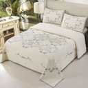 vctops 3-Piece Elegant Floral Embroidered Bedspread Coverlet Set 100% Cotton Reversible Patchwork 1 Quilt and 2 Pillow Shams Full/Queen, Flower B