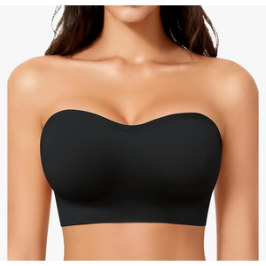 Strapless Bras for Women, Wireless Push Up Bandeau Bra, Seamless Padded Anti-Slip Tube Top Everyday Bralette Medium