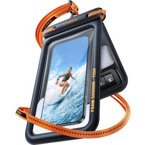 TORRAS IP68 Waterproof Phone Pouch Double Space, Floating Waterproof Phone Case with Lanyard for iPhone 17 Pro Max 16 15 14 S26 S25, Phone Dry Bag Vacation Cruise Ship Travel Essentials 7.0'', Black