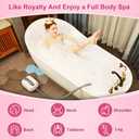 Portable Spa Bubble Bath Massager,Full Body Waterproof Spa Mat for Bathtub, 6-Speed Bubbles, Remote Control & Non-Slip Suction Cups for Home Relaxation Pink