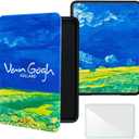 Smart Case Compatible with 7" Kindle Paperwhite 12th Generation (2024) and Kindle Colorsoft Signature Edition - Premium PU Leather Cover with Auto Sleep/Wake, Green Wheat Field