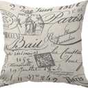 French Script Pillow Cover for Sofa or Bedroom Home Sofa Decorative Squares for Friend Girls Teens 24x24 in