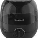 Honeywell Small Compact Ultrasonic Mini Cool Mist Humidifier with Adjustable Mist Control and Essential Oil Tray for Indoor Humidity, Black