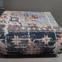 Ileading Vintage Area Rugs 8x10 Large Machine Washable Boho Living Room Rug Non Slip Distressed Indoor Floor Carpet Low Pile Under Table Rug for Dining Room, Bedroom, Kids Room, Blue