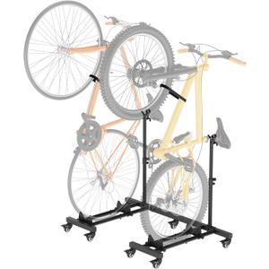 Sttoraboks Vertical Bike Stands (2 Pack)Standing Bike Rack for Garage FloorUpright Bicycle Floor Stand Indoor Bike Holder with Adjustable Height for Garage & Apartment - for Wheels Sizes up to 29